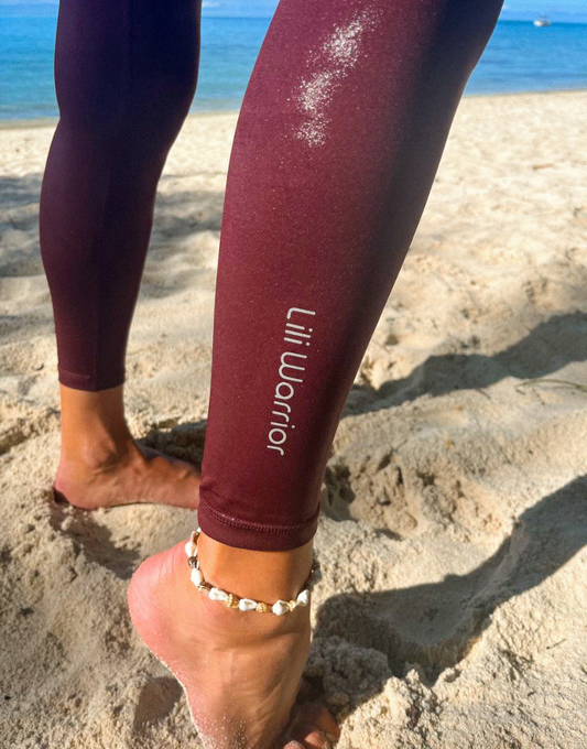 Burgundy – shiny purple shaping fitness leggings