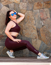 Burgundy – shiny purple shaping fitness leggings