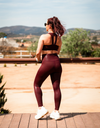 Burgundy – shiny purple shaping fitness leggings