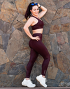 Burgundy – shiny purple shaping fitness leggings