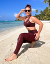 Burgundy – shiny purple shaping fitness leggings