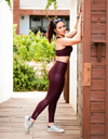 Burgundy – shiny purple shaping fitness leggings