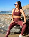 Burgundy – legging fitness gainant pourpre brillant