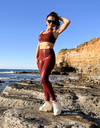 Burgundy – shiny purple shaping fitness leggings