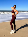Burgundy: leggings &amp; bra, super shaping fitness outfit