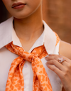 Pack de 2 foulards en soie Roxy & Kelly - fait main émeraude et orange