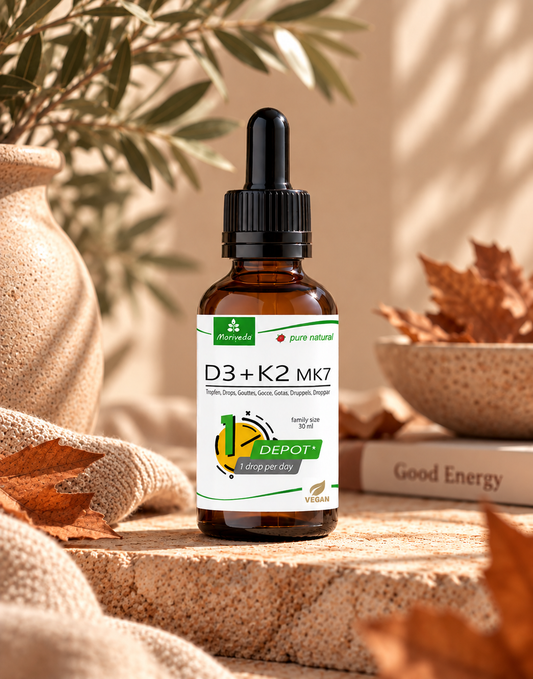 ☀️ Vitamin D3 + K2 MK7 Drops – 1000 IU | Vegan & Natural | 50 ml