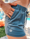 THE NAVY: slate blue summer fitness shorts