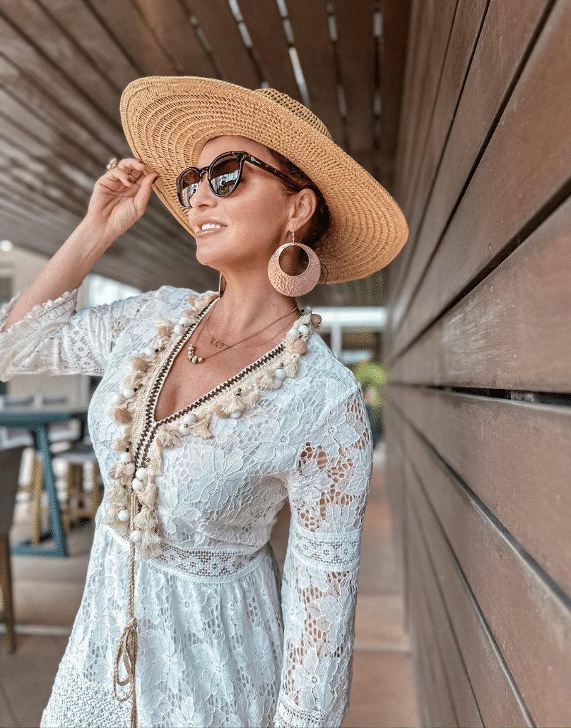 bohemia dress Bohemian White Long-sleeved Cotton Maxi Dress with Suede Embroidered Vest Boho Suit, White / XS