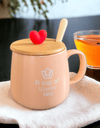 Muggly - Ceramic mug with heart lid and spoon